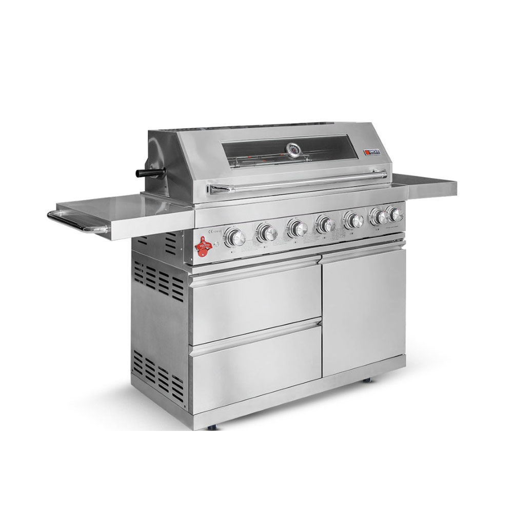 SILVER STAINLESS STEEL PREMIUM BBQ 6 BURNER