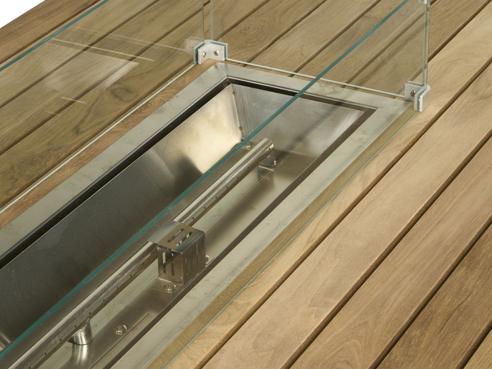 TABLE WOOD WITH FIRE GASS - Image 6